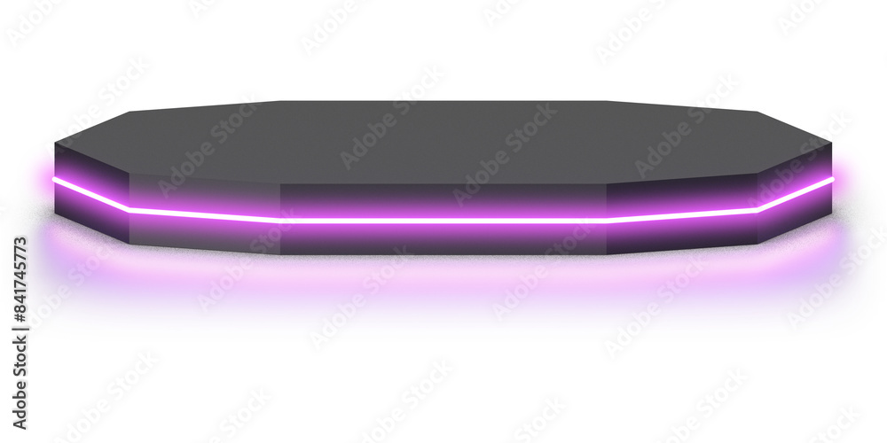 3d podium with purple neon light 3d podium with purple neon light