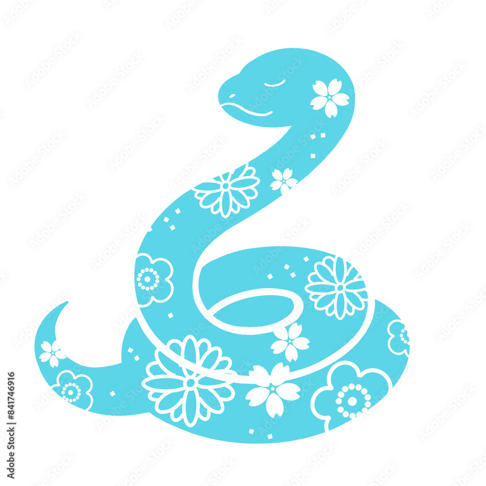 Obraz premium 巳年 かわいい蛇のイラスト