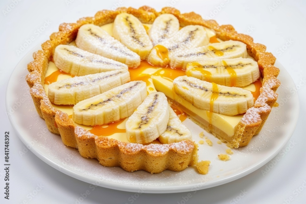 Banana Pudding Tart with Vanilla Wafer Crust and Sliced Bananas Banana Pudding Tart with Vanilla Wafer Crust and Sliced Bananas