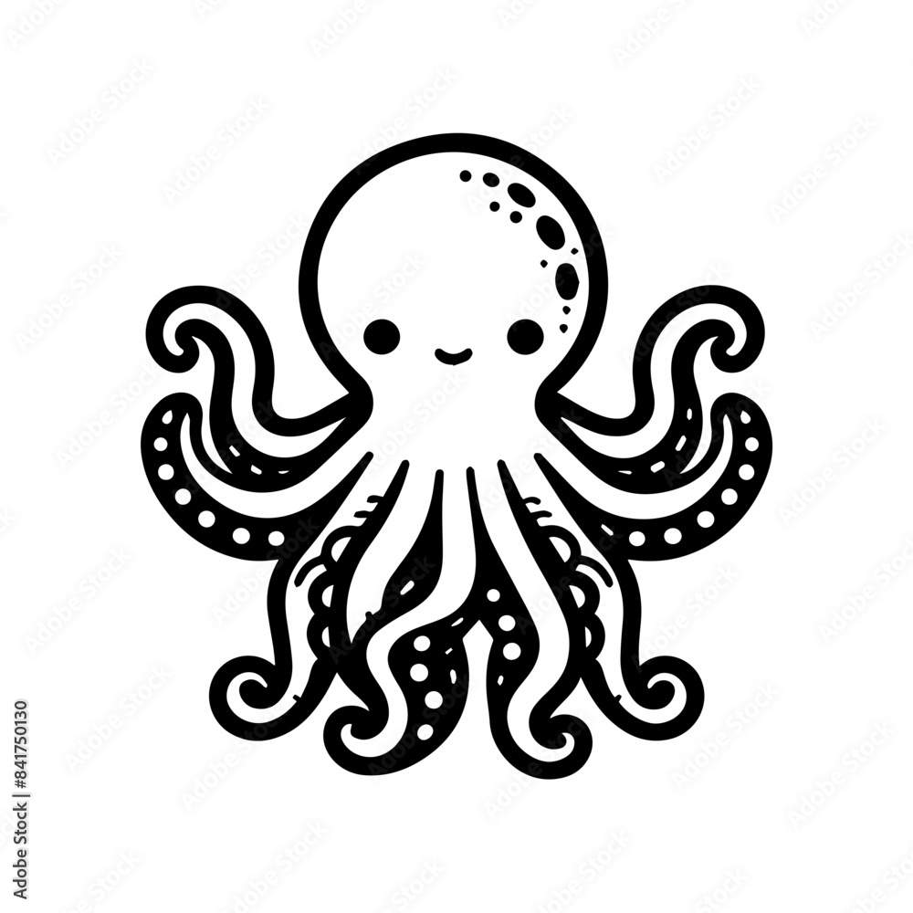 Vector cute octopus illustration isolated Vector cute octopus illustration isolated