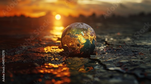 earth planet is damage , global warming conceptual theme