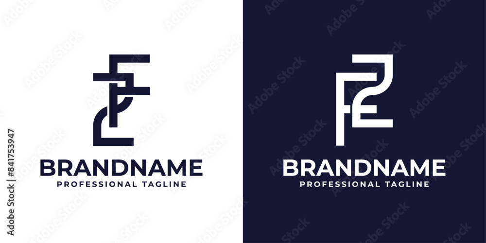 Letters ZF and FZ Monogram Logo, suitable for any business with FZ or ZF initials Letters ZF and FZ Monogram Logo, suitable for any business with FZ or ZF initials