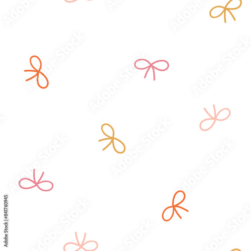 Seamless pattern with colorful bows