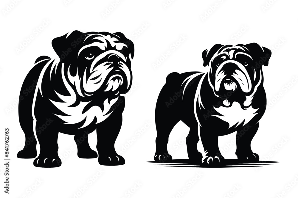 Bull Dog Vector Silhouette Illustration