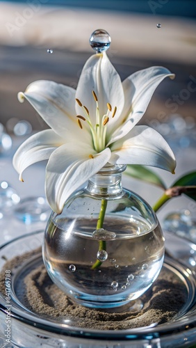 white flower in a glass