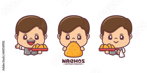 cartoon mascot design with nachos
