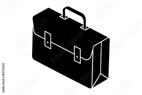  briefcase axonometries silhouette vector illustration