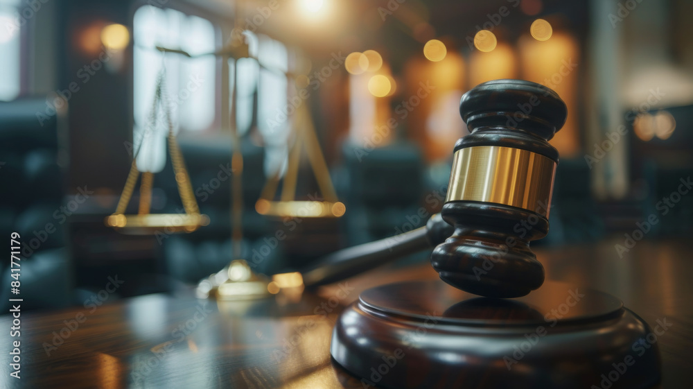Symbolism Gavel Table Courtroom Representing Justice, Law, Legal Proceedings. Concept Justice system Symbolism Gavel Table Courtroom Representing Justice, Law, Legal Proceedings. Concept Justice system