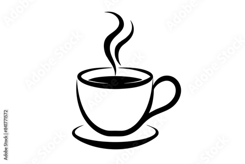 coffee cup line sketch tea icon vector illustration