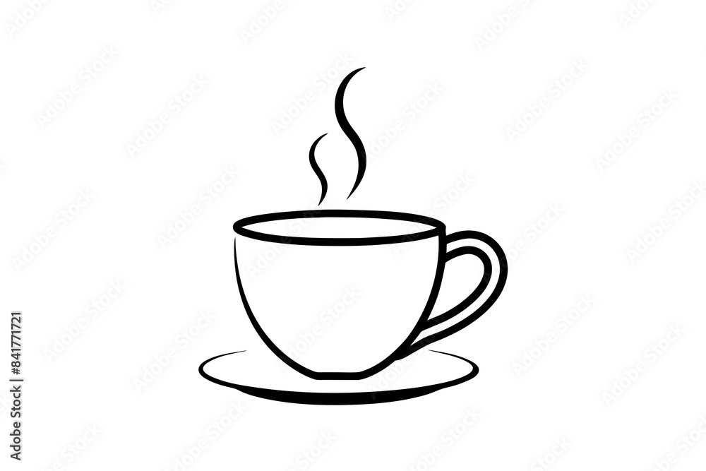 coffee cup line sketch tea icon vector illustration coffee cup line sketch tea icon vector illustration