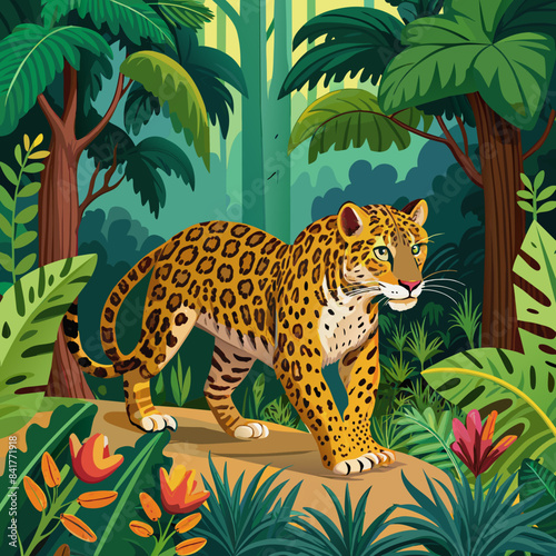 a jaguar stalking prey in the Amazon rainforest