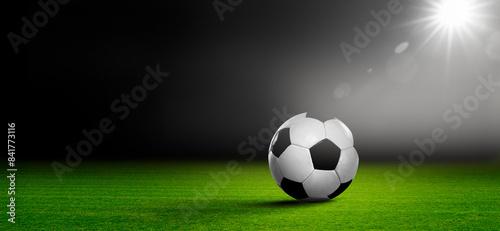Soccer Fussball bei Scheinwerferlicht im Stadion