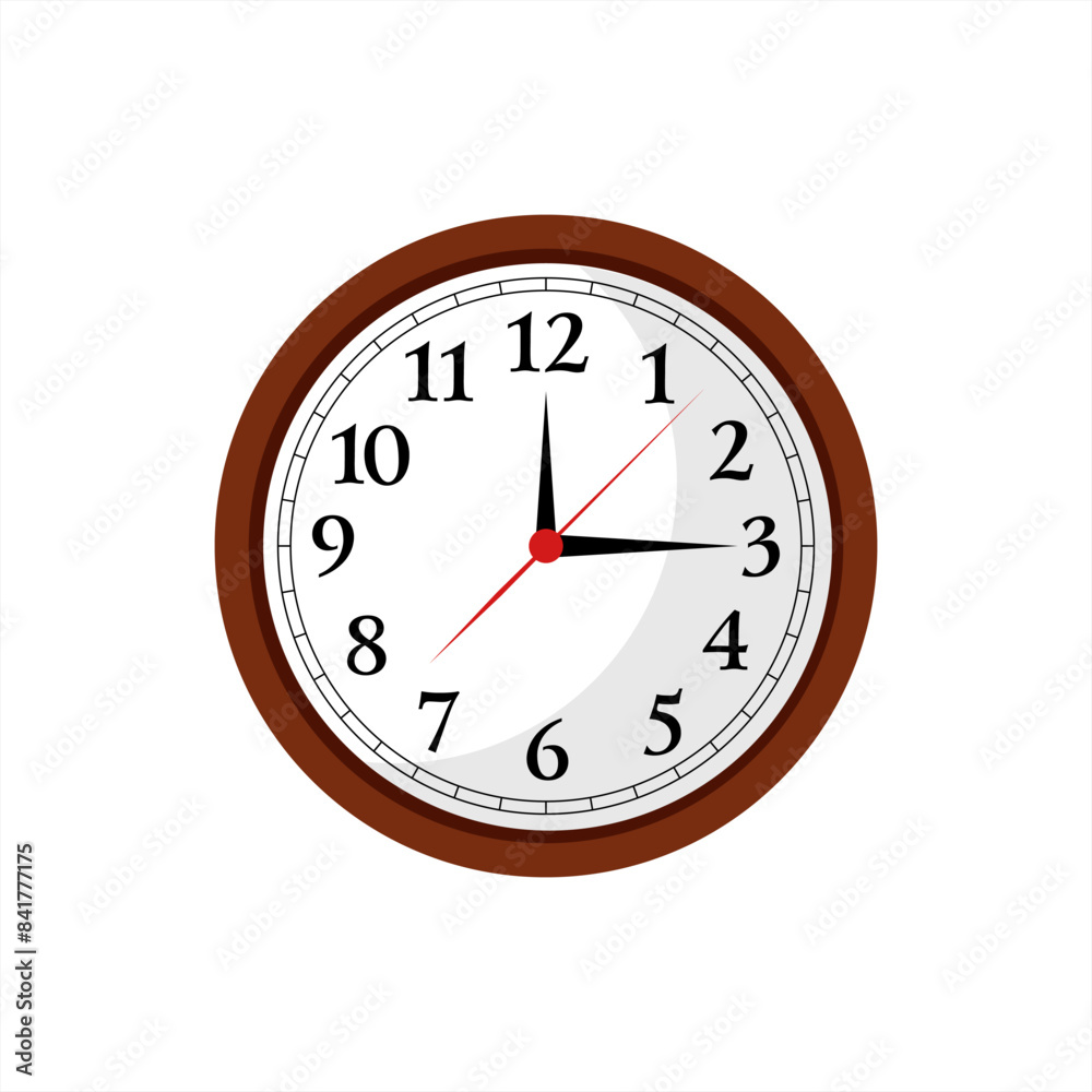 Wall Clock Vector Illustration on White Background Wall Clock Vector Illustration on White Background