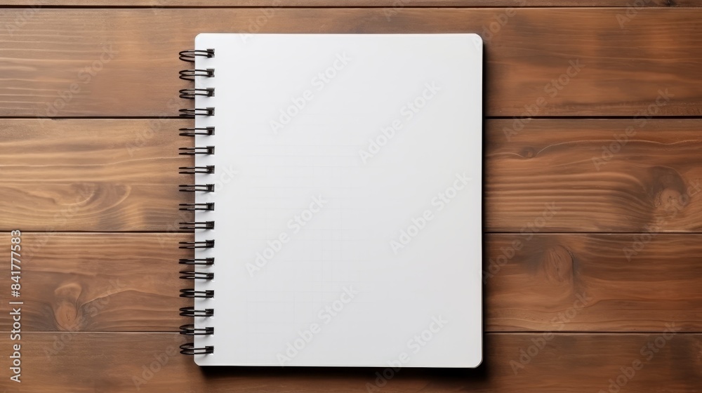Notebook with pen on wooden table