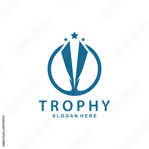 trophy logo vector design  trophy logo for tournament winners and championship awards