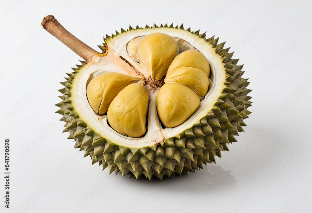 Obraz premium Durian, isolated on a white background in commercial photography