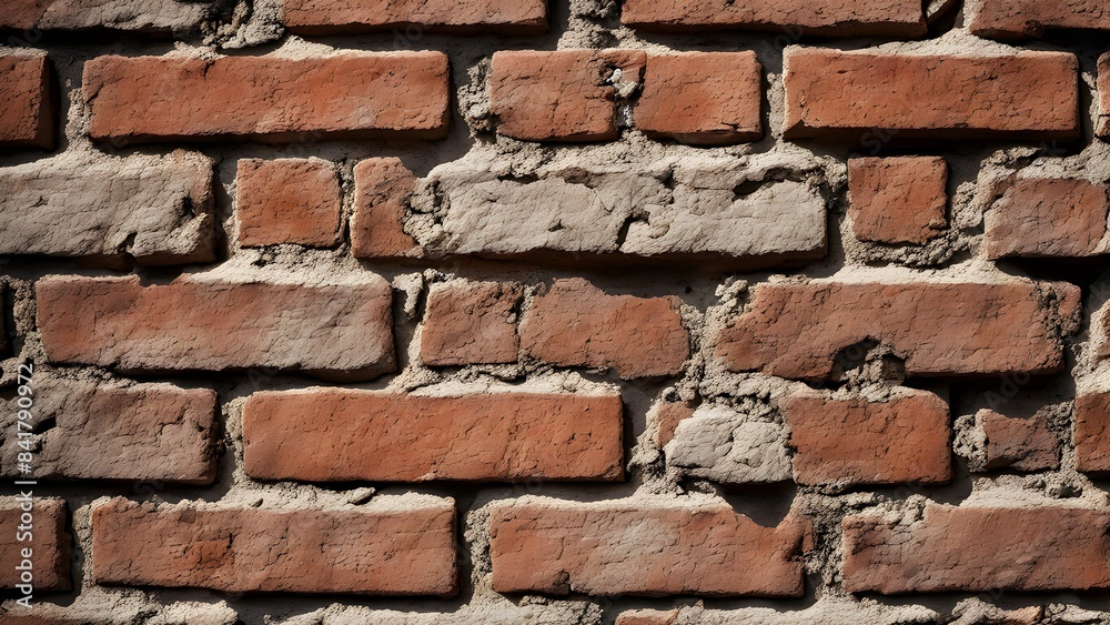 Obraz premium A brick wall with a few missing bricks