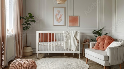 Elegant Nursery Room with Pink Decor and Cozy Furniture