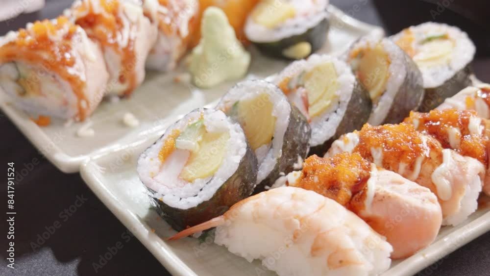 sushi roll set with salmon,tuna,shrimp ,japan food, sushi roll set with salmon,tuna,shrimp ,japan food,