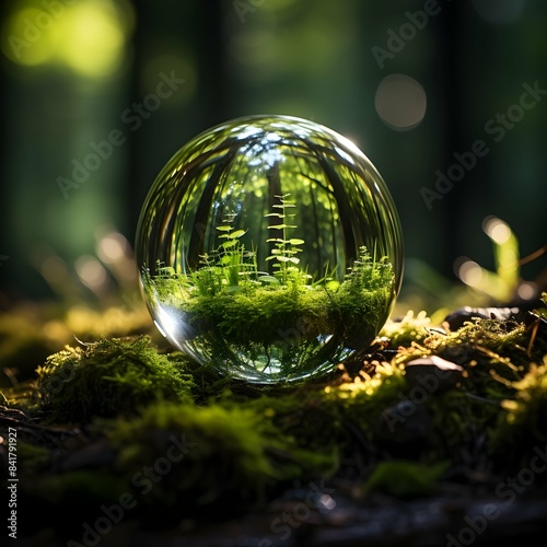 glass ball in the garden