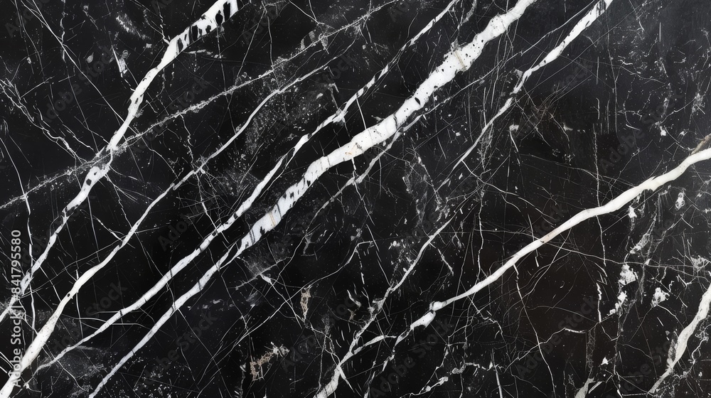 A high-resolution photo of a polished black Nero Marquina marble background with bold white veins, ideal for luxury product displays. A high-resolution photo of a polished black Nero Marquina marble background with bold white veins, ideal for luxury product displays.