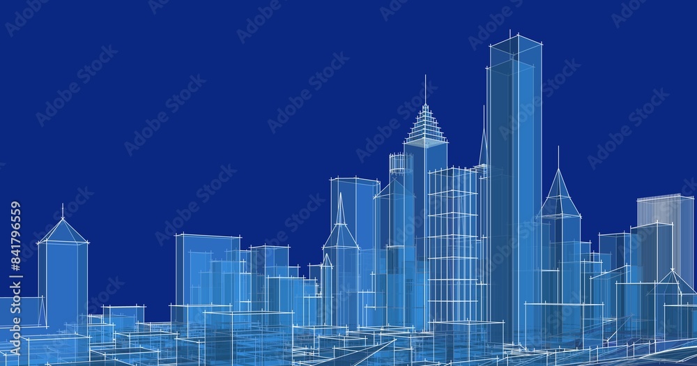 Fototapeta premium modern city panorama 3d illustration