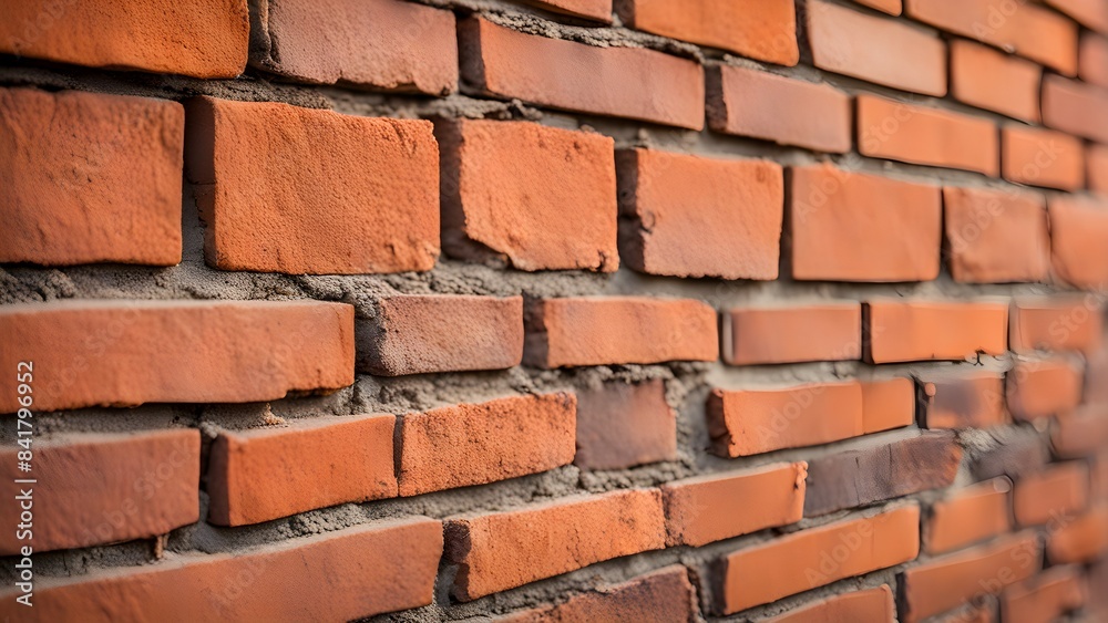 A brick wall with a red brick color A brick wall with a red brick color