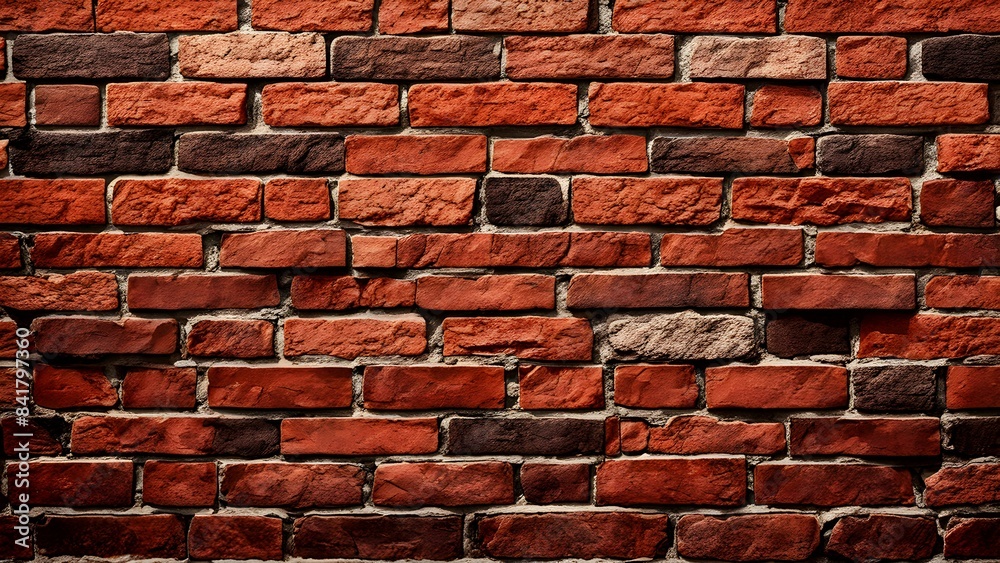 Fototapeta premium A brick wall with a red brick color