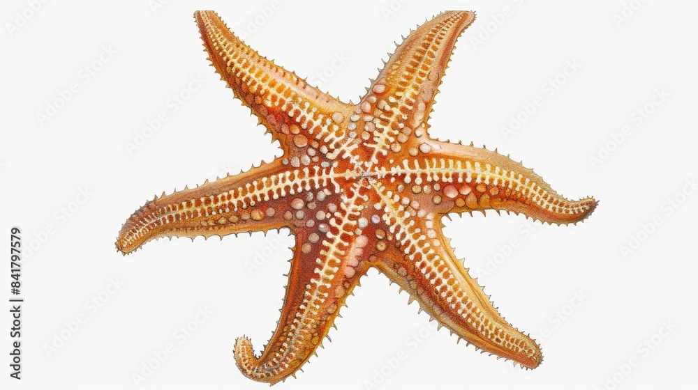 An illustration of an Atlantic starfish a stunning marine sea creature set against a white backdrop An illustration of an Atlantic starfish a stunning marine sea creature set against a white backdrop