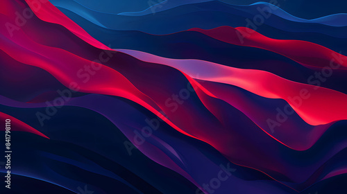 Abstract Vector Illustration of Red, Blue, and Purple Gradient Waves