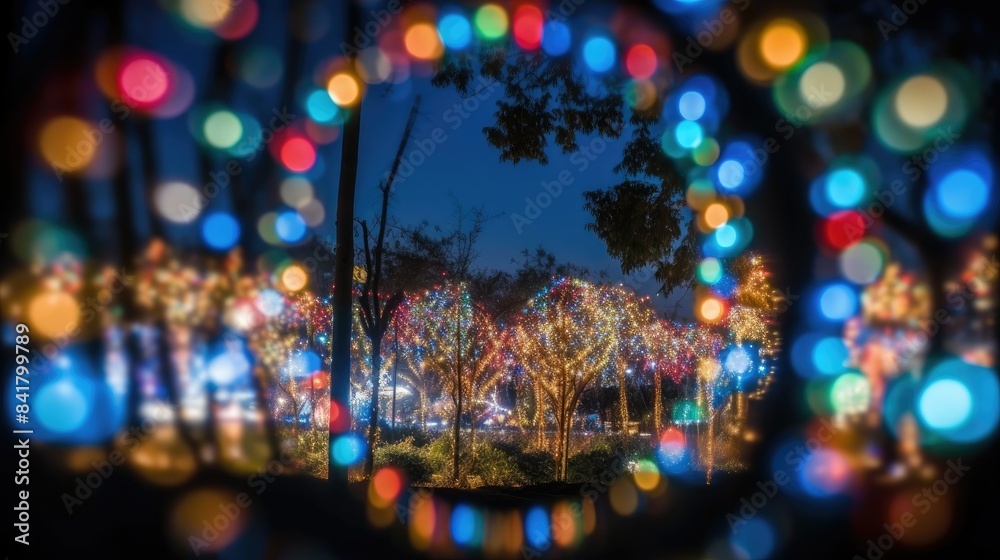 Colorful bokeh circles in a garden Colorful bokeh circles in a garden