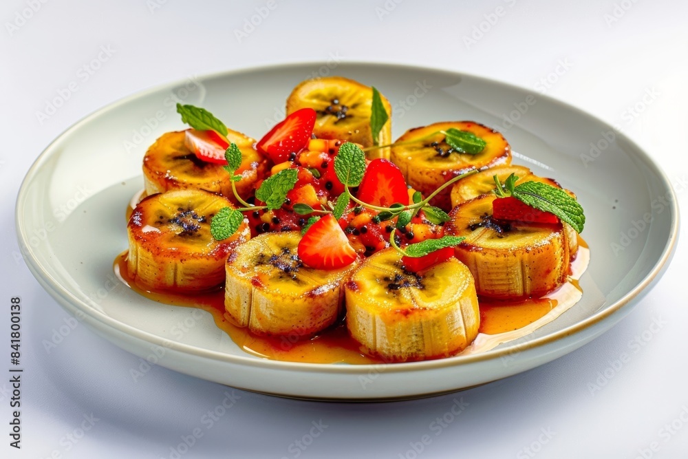 Vibrant Strawberries and Cherimoya Salsa with Caramelized Bananas Vibrant Strawberries and Cherimoya Salsa with Caramelized Bananas