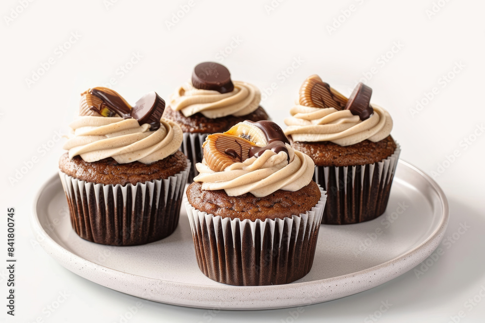 Moist Banana Cupcakes with Rich Nutella Center and Peanut Butter Frosting Moist Banana Cupcakes with Rich Nutella Center and Peanut Butter Frosting