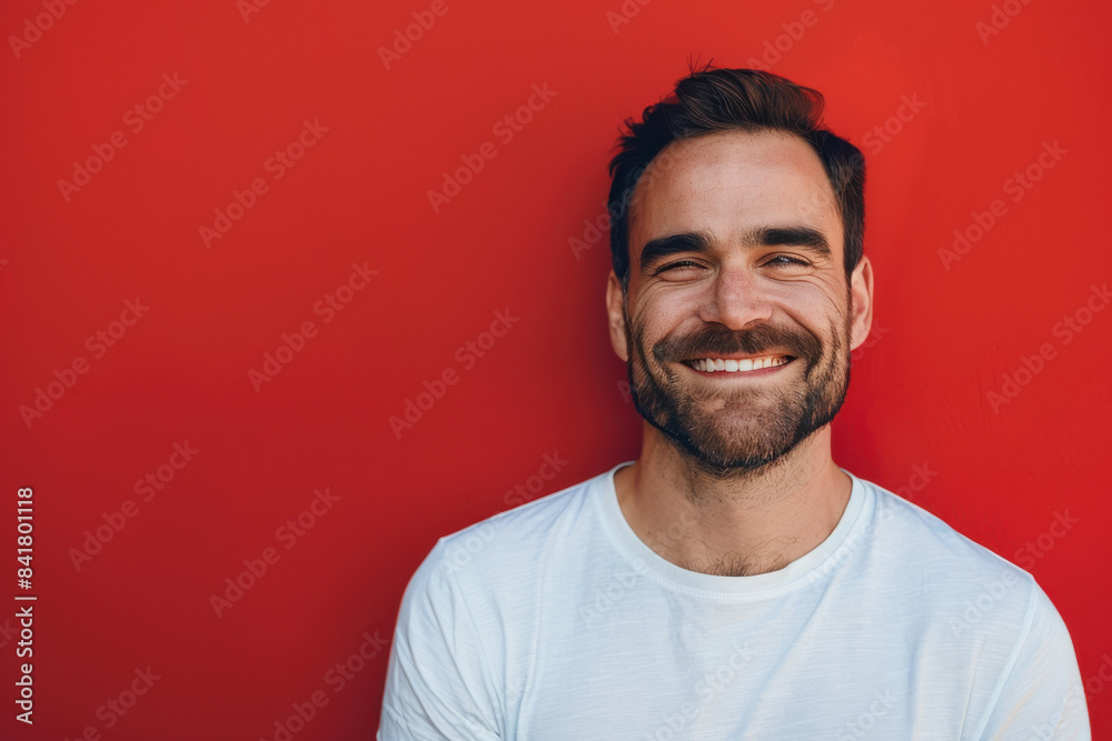 A close up portrait of a young man with a subtle smile A close up portrait of a young man with a subtle smile