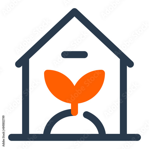 Utilizing Glasshouses in Agriculture Vector Icon Illustration