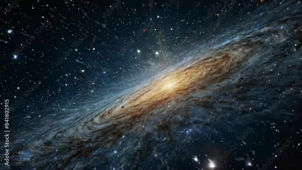 Spiral Galaxy with Bright Core and Scattered Stars Spiral Galaxy with Bright Core and Scattered Stars