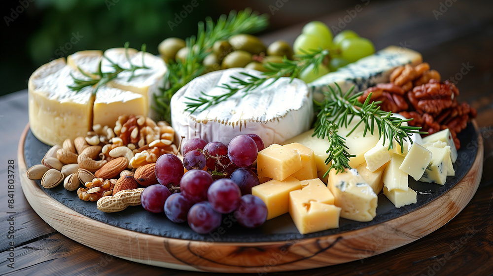 Gourmet Cheese Platter with Fruits and Nuts Gourmet Cheese Platter with Fruits and Nuts