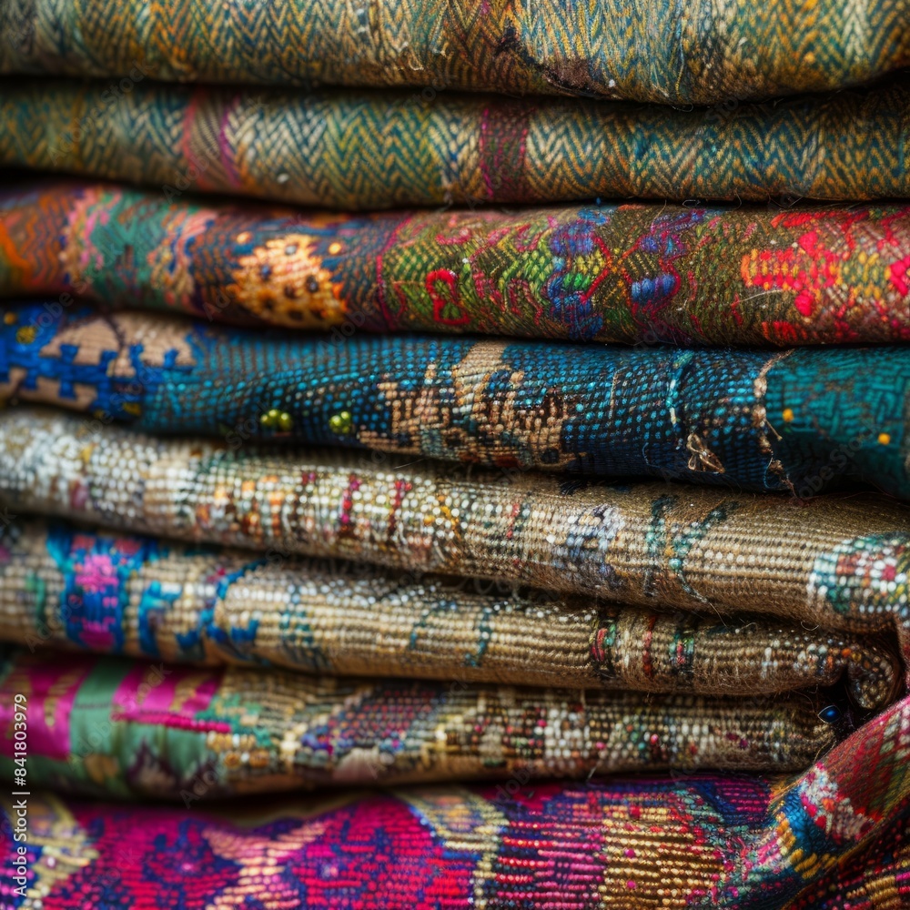 Pile of textiles background Pile of textiles background
