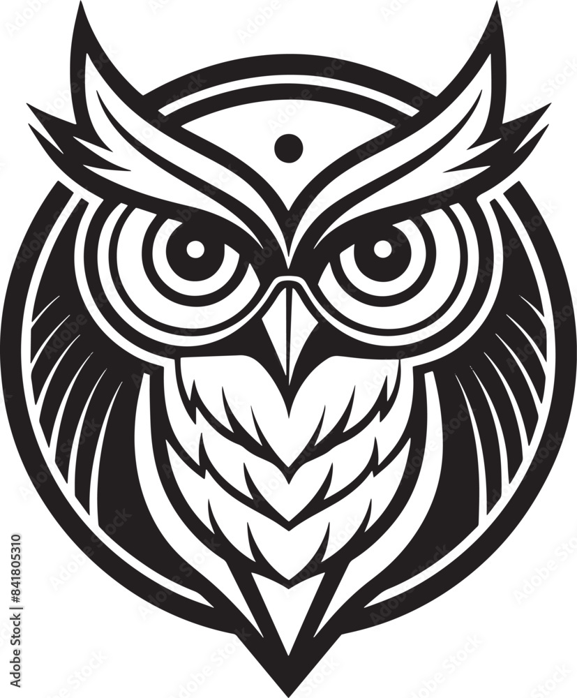 owl logo design black and white illustration owl logo design black and white illustration
