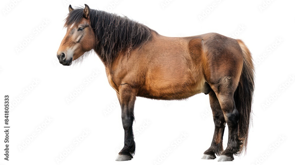 Fototapeta premium Equus giganteus full body clearly photo on white background , 