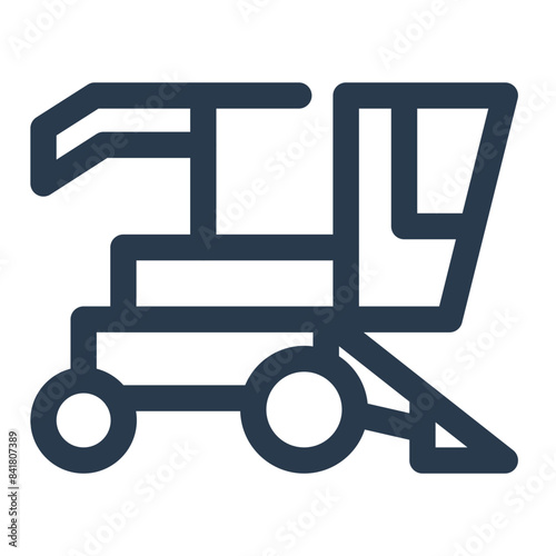 Harvester Technology Advancements Vector Icon Illustration