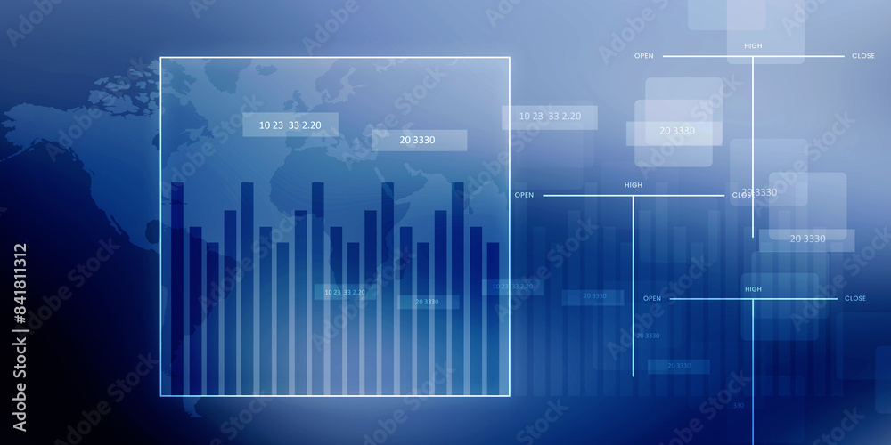 2d illustration Stock market online business concept. business Graph 2d illustration Stock market online business concept. business Graph