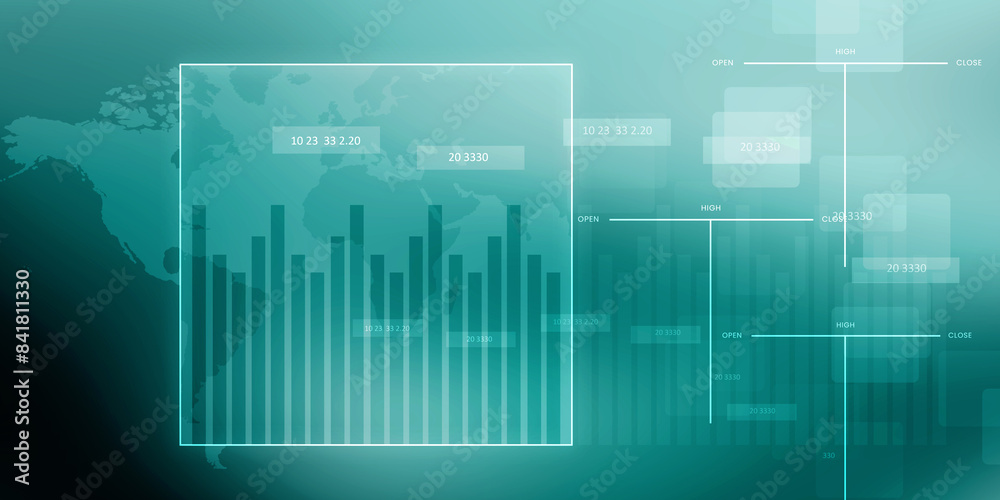 2d illustration Stock market online business concept. business Graph 