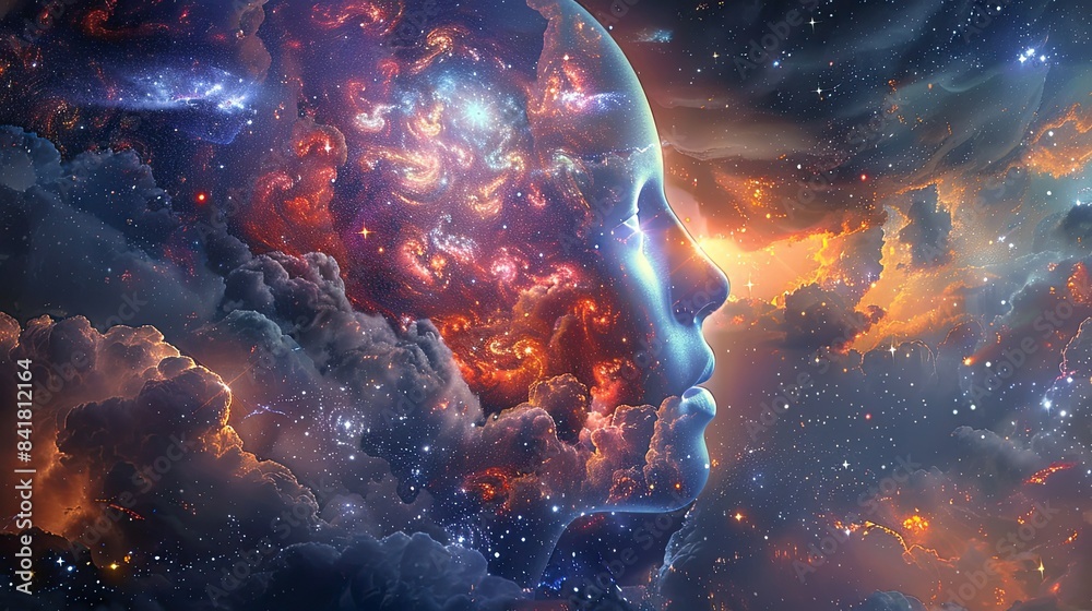 State of mind concept. Consciousness is a fundamental and ubiquitous aspect of the universe State of mind concept. Consciousness is a fundamental and ubiquitous aspect of the universe