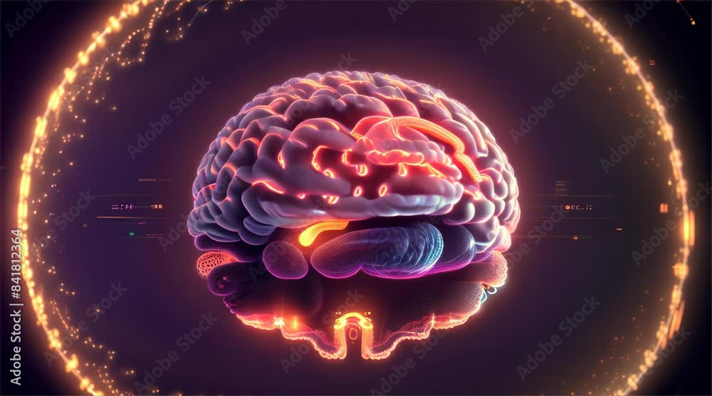Abstract representation of a whirring brain, thinking, good ideas loop - looping background Abstract representation of a whirring brain, thinking, good ideas loop - looping background