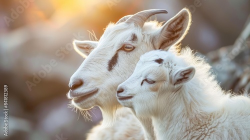 This goat is evidence of a mother s affection for her offspring photo