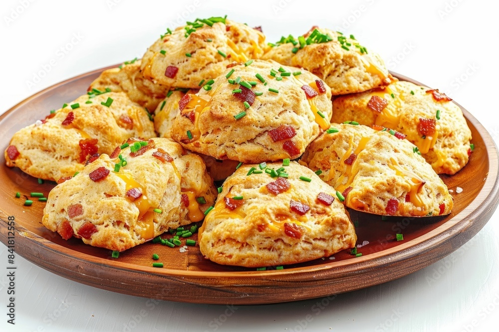 Sumptuous Bacon and Cheddar Scones with Fresh Chive Garnish Sumptuous Bacon and Cheddar Scones with Fresh Chive Garnish