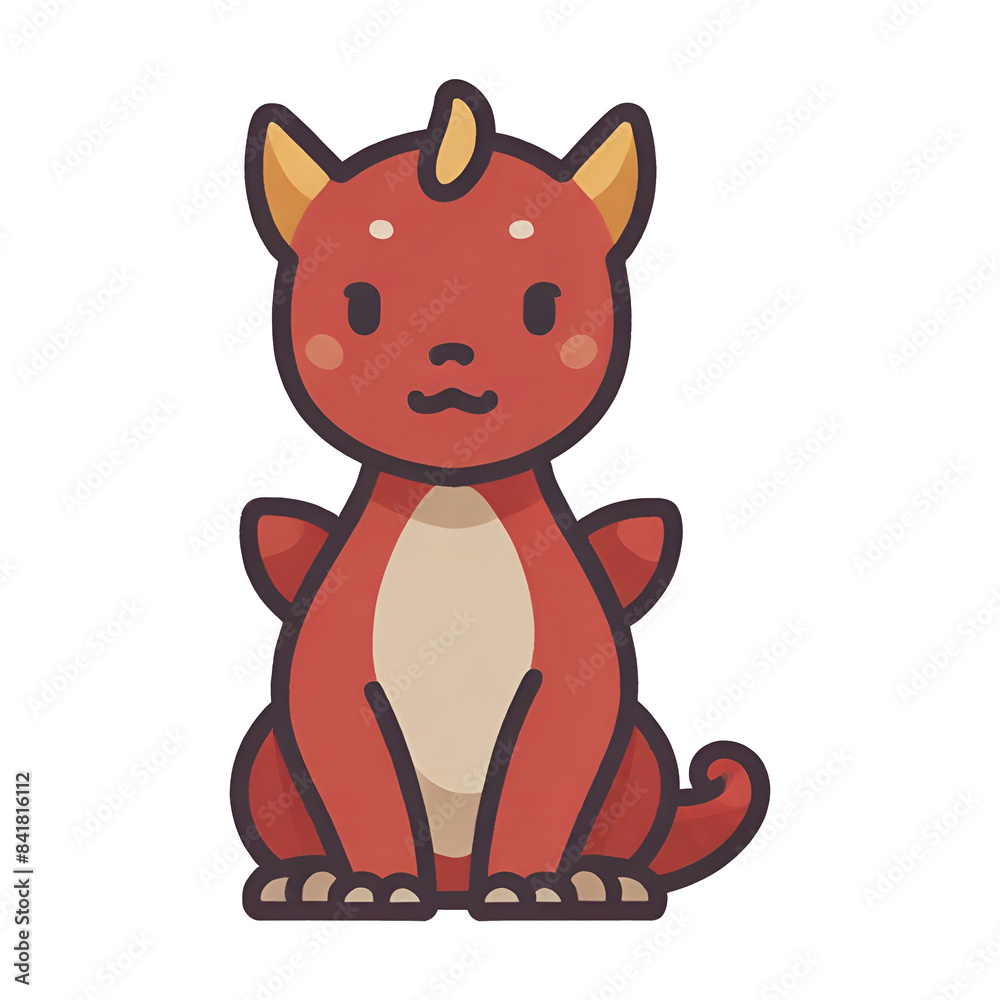 Obraz premium Dragon transparent, cute icon, simple icon, PNG, can be used easily and conveniently.
