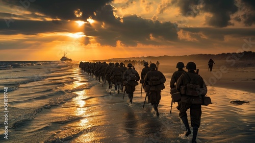 The Normandy landings were the landing operations and associated airborne operations on Tuesday, 6 June 1944 of the Allied invasion of Normandy in Operation Overlord during World War II. photo