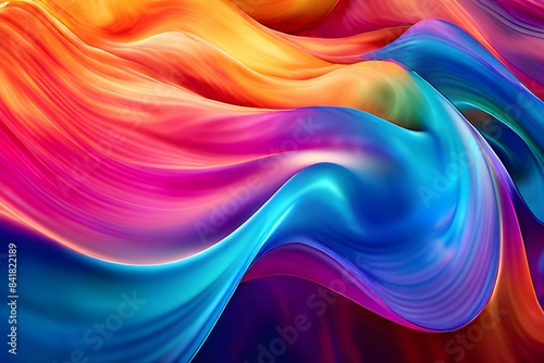 colorful abstract background featuring dynamic wave lines in a flowing pattern. Perfect for modern design projects, this vivid artwork brings a burst of color and motion to any space